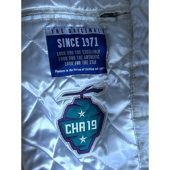Starter NBA Charlotte 2019 All-Star Game Jacket 2XL White Teal Purple - Picture 9 of 11
